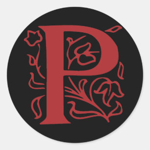 Fancy letter P Ronde Sticker