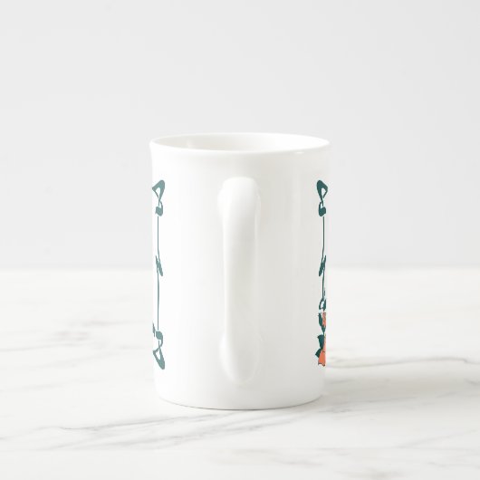 Fancy letter R Porselein Kop (Achterkant)