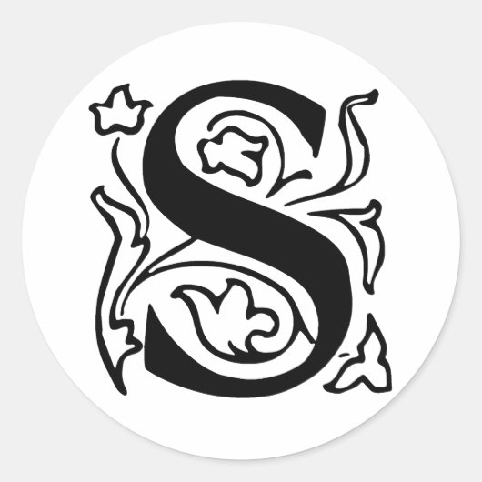 Fancy letter S Ronde Sticker (Voorkant)