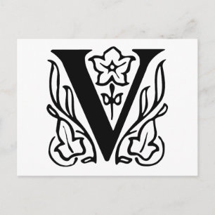 Fancy letter V Briefkaart