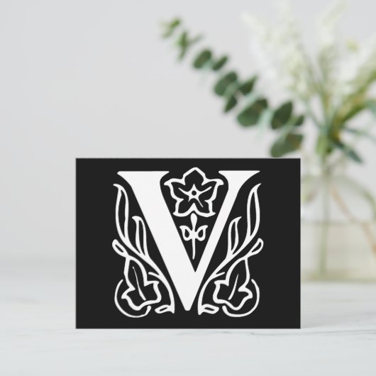 Fancy letter V Briefkaart (Staand voorkant)
