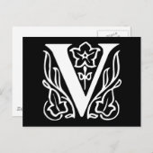Fancy letter V Briefkaart (Voorkant / Achterkant)