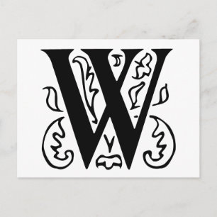 Fancy letter W Briefkaart