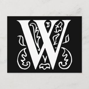 Fancy letter W Briefkaart