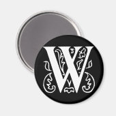Fancy letter W Magneet (Voorkant / Achterkant)