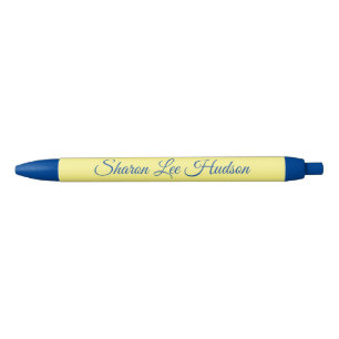 Fancy lettertype Blauw & geel Blauwe Inkt Pen