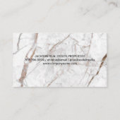 Fancy Lijst met monogram | Witte marmer Visitekaartje (Achterkant)