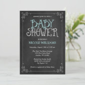Fancy Lijst Mint  ChalkboardBaby shower Kaart (Staand voorkant)