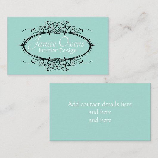 Fancy Lijst Scrollwork Visitekaartje (Voorkant / Achterkant)