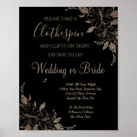 Fancy Lines wasknijper bruiloftsshower spelbord