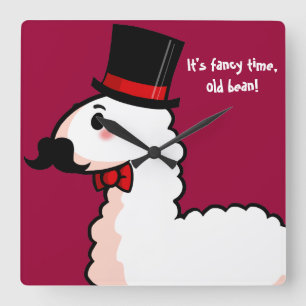 Fancy Llama Clock Vierkante Klok