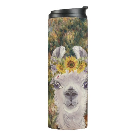 Fancy Llama- en Renoir-boerderij Thermosbeker (Gedraaid links)