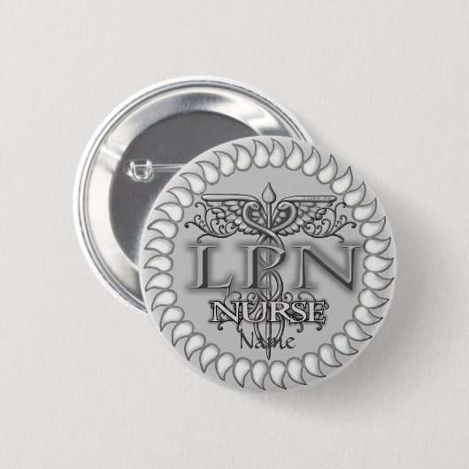 Fancy LPN Caduceus verpleegsterspeldknop Ronde Button 5,7 Cm (Voorkant /achterkant)