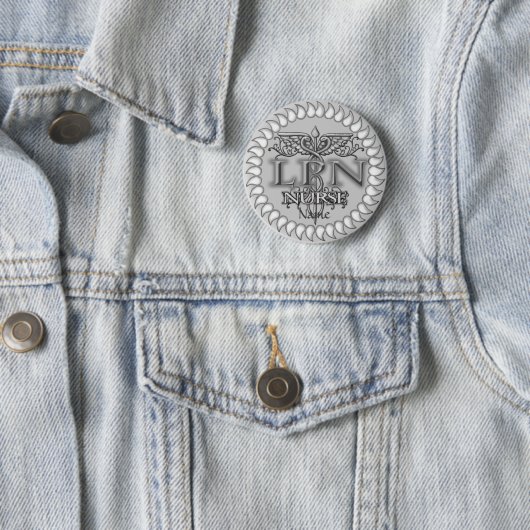 Fancy LPN Caduceus verpleegsterspeldknop Ronde Button 5,7 Cm (In situ)