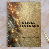 Fancy Luxury Glam Gold Glittery Marble Notitieboek
