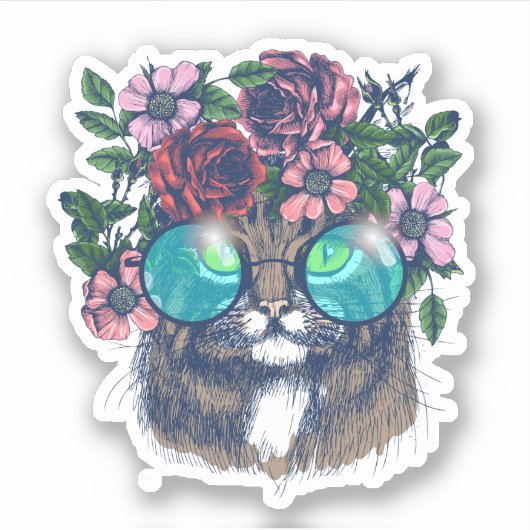 Fancy Maine Coon Sticker (Voorkant)
