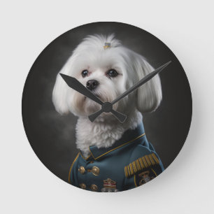 Fancy Maltees Puppy Dog Portret Ronde Klok