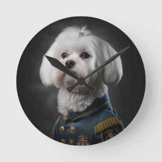 Fancy Maltees Puppy Dog Portret Ronde Klok