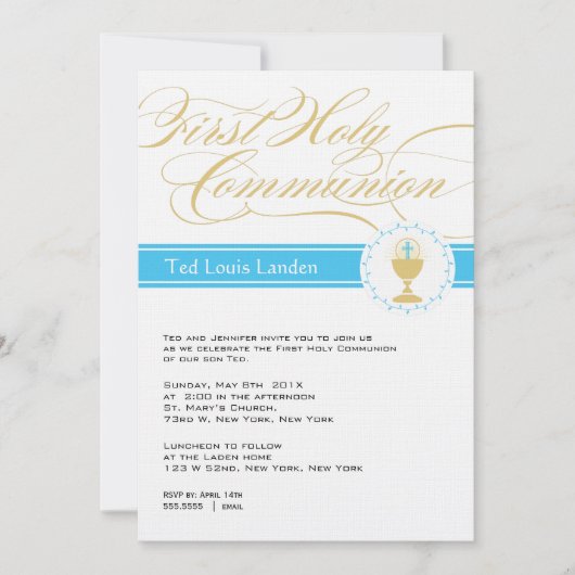 Fancy Manuscript Eerste Communicatie Uitnodigingen (Voorkant)