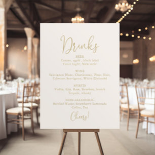Fancy Manuscript in het menu Gold Wedding Drinken Poster