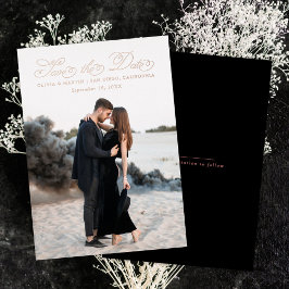 Fancy Manuscript sparen de Datum Folie Uitnodiging