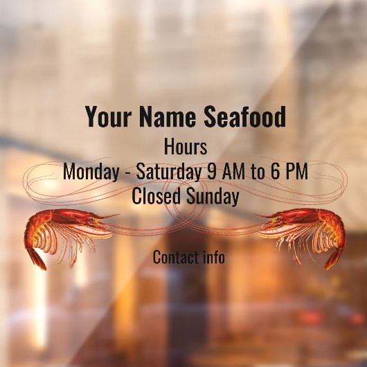 Fancy markt voor rode garnalen raamsticker (Vel 2)