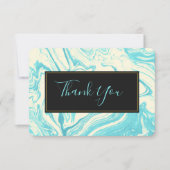 Fancy marmer in Turquoise en Cream Hartelijk dank Kaart (Voorkant)