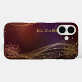 Fancy maroon achtergrond met Wispy Gold-accessoire Case-Mate iPhone Case (Achterkant (horizontaal))