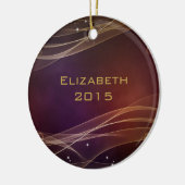 Fancy maroon achtergrond met Wispy Gold-accessoire Keramisch Ornament (Links)