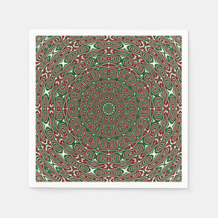 Fancy Maximalist Groovy Christmas Mandala Servet