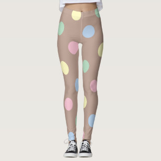 Fancy meerkleurige en bruine Retro Polka Dot Leggings