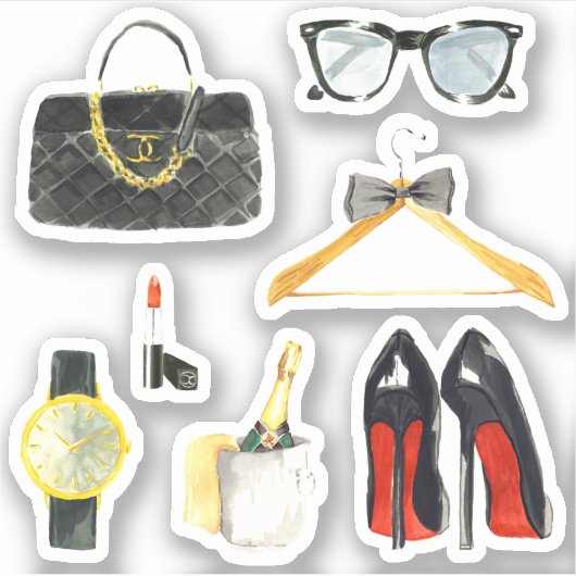 Fancy meisjeshandschoenen Lipstick Planner Fun Sticker (Voorkant)