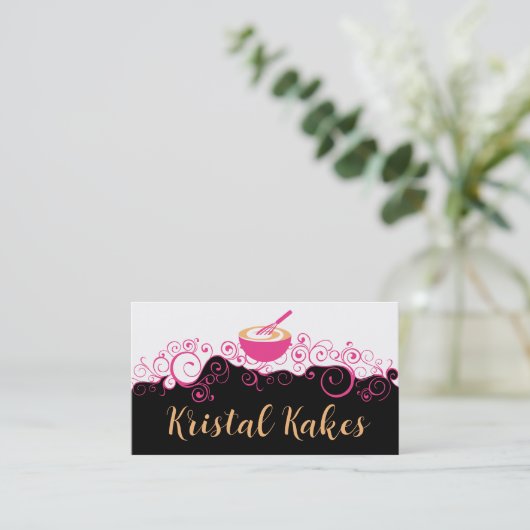 fancy mengkom whisk bakkerij bakkerij banketbakker visitekaartje (Staand voorkant)