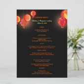 Fancy menu Rood papier Lantaarns Bindmenu (Staand voorkant)