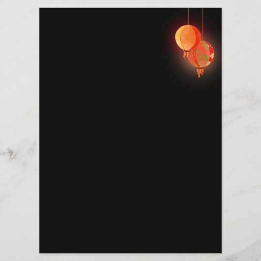 Fancy menu Rood papier Lantaarns Bindmenu (Achterkant)