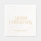 Fancy Merry Christmas Retro Typografie Folie Servetten (Voorkant)