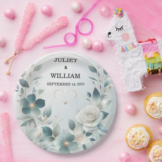 Fancy metaalglam glanzend high-end zilveren bruilo papieren bordje (Feest)