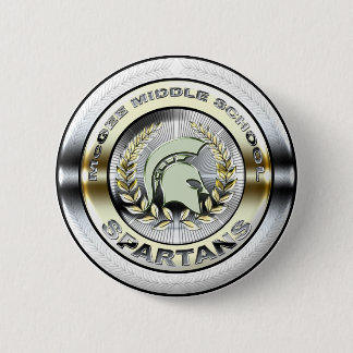 Fancy metallische Spartan Logo #1 Ronde Button 5,7 Cm