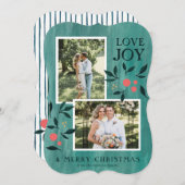 Fancy Modern - Carte de Noël - Verte - Carte Photo (Devant / Derrière)