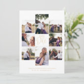 Fancy Modern Chic Collage 6 Photos Couple Save The Date (Staand voorkant)