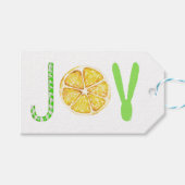 Fancy modern Christmas JOY typografie script Cadeaulabel (Voorkant (Horizontaal))