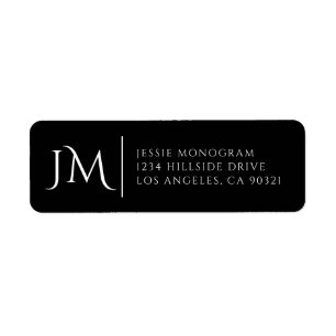 Fancy modern zwart-wit retouradres etiket