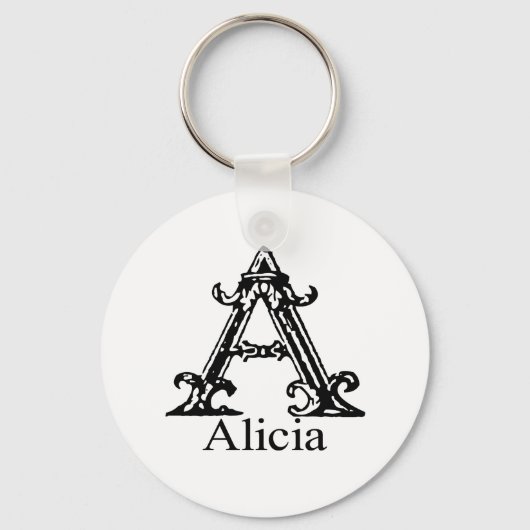 Fancy monogram: Alicia Sleutelhanger (Voorkant)