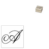 Fancy Monogram Calligrafie Letter A Rubberstempel (Gestempeld)