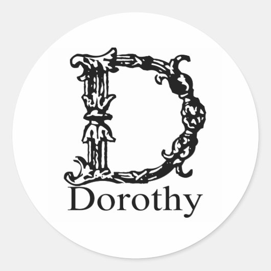 Fancy monogram: Dorothy Ronde Sticker (Voorkant)