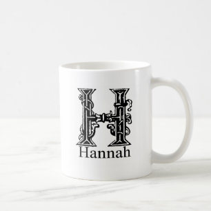 Fancy monogram: Hannah Koffiemok