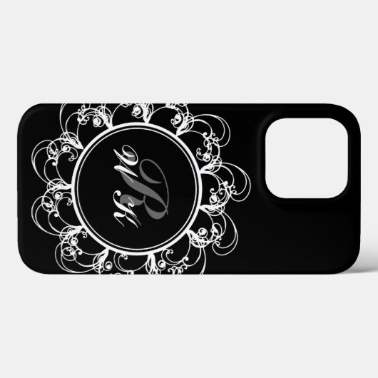 Fancy Monogram iPhone Case (Achterkant (horizontaal))