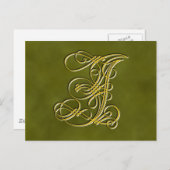 Fancy monogram Letter I, kleur aanpassen Briefkaart (Voorkant / Achterkant)