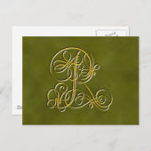 Fancy monogram letter R Briefkaart (Voorkant / Achterkant)