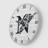 Fancy monogram "N" Acrylwandklok Grote Klok (Hoek)